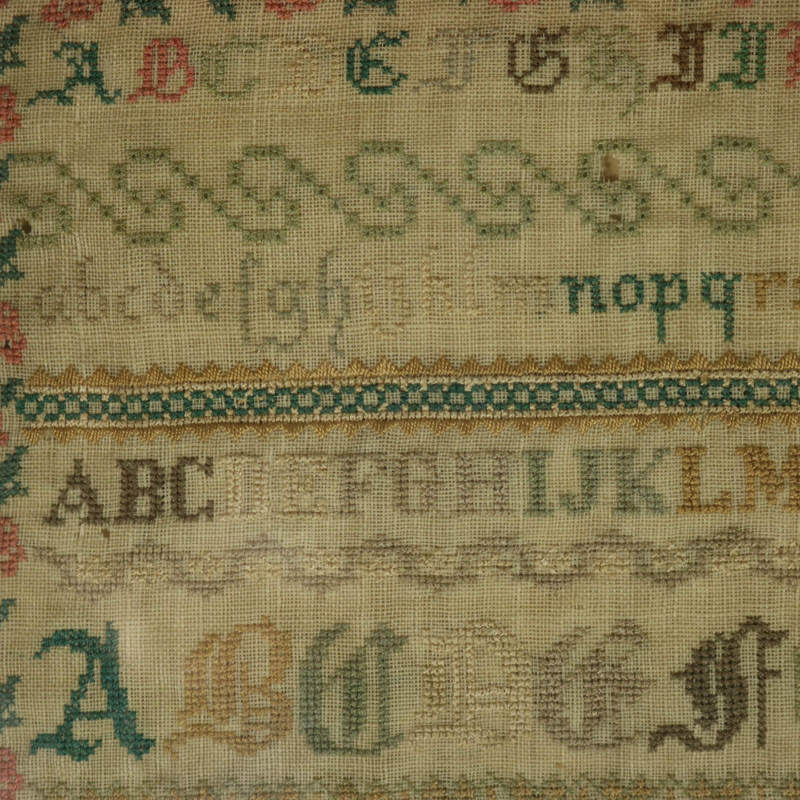 Antique Sampler, c.1850, by Elizabeth Carter, Sussex - ID#23350 Image 5