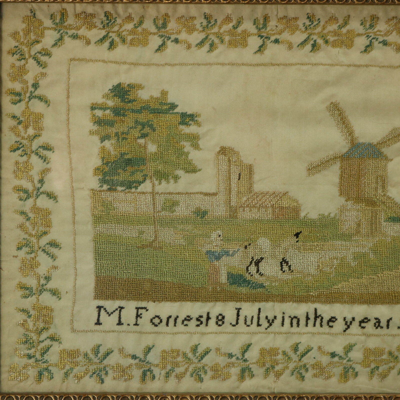 Antique Sampler, 1830, by M. Forrest - ID#23359 Image 2
