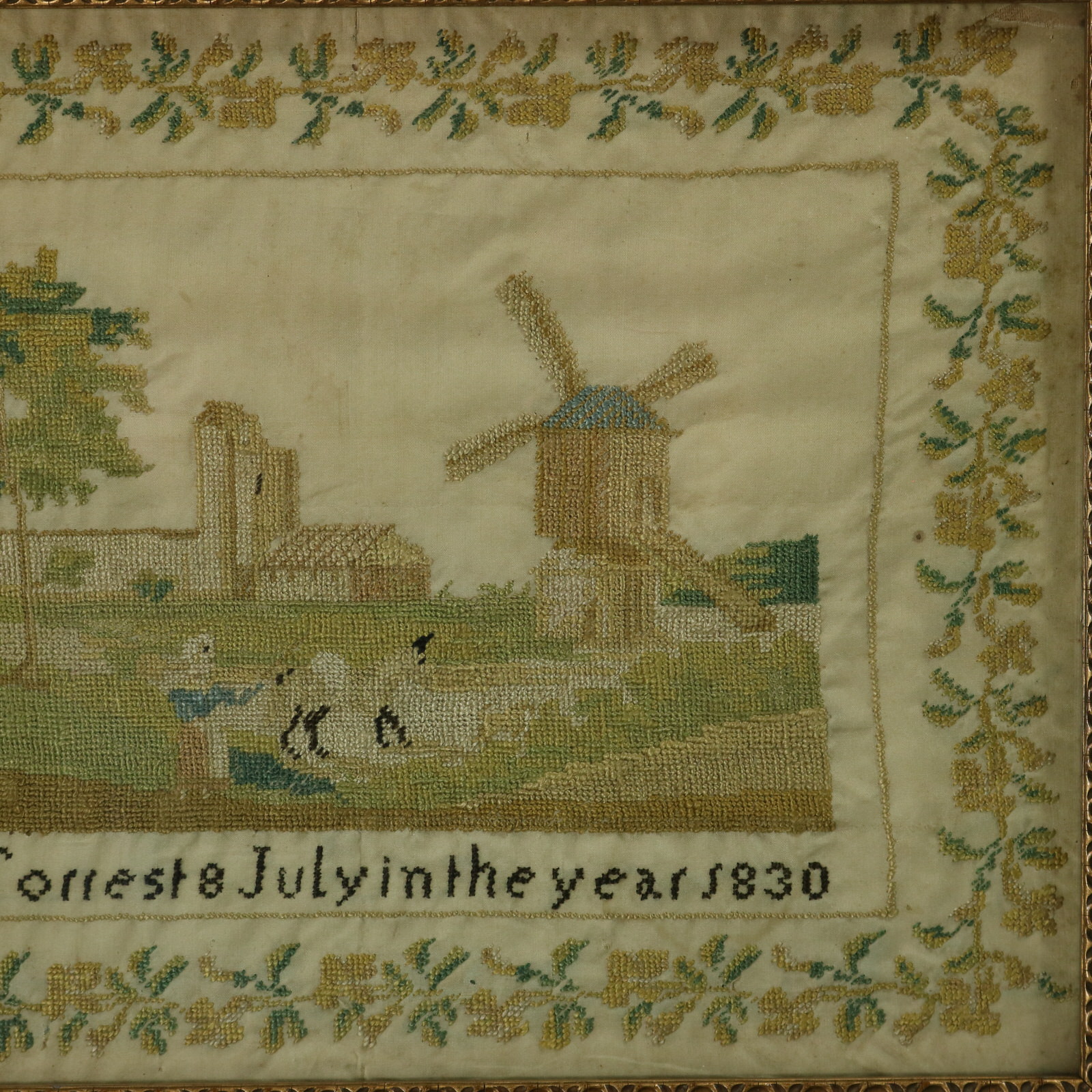 Antique Sampler, 1830, by M. Forrest - ID#23359 Image 3