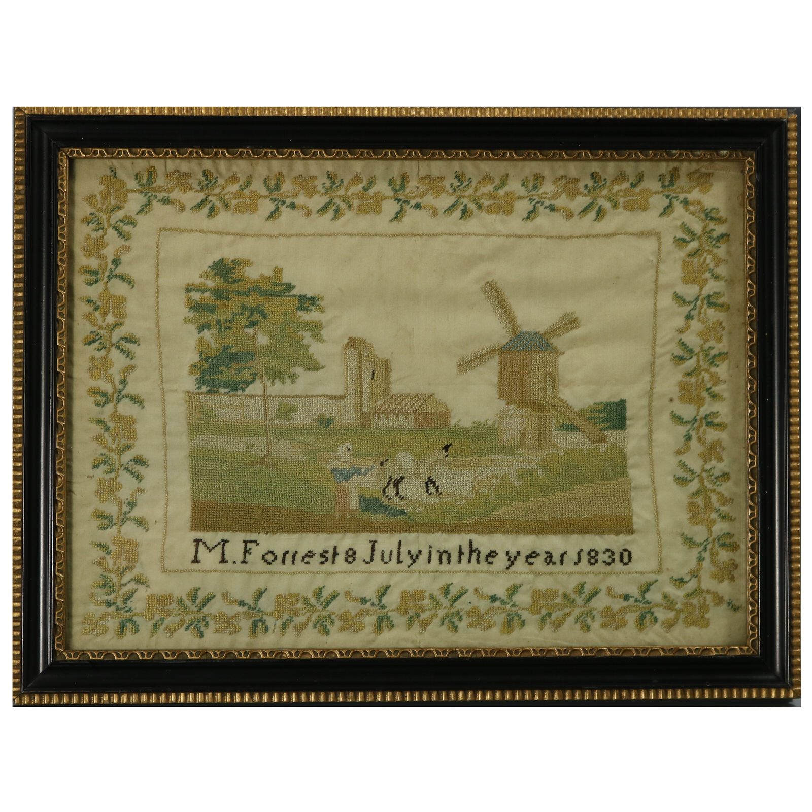Antique Sampler, 1830, by M. Forrest - ID#23359 Image 1