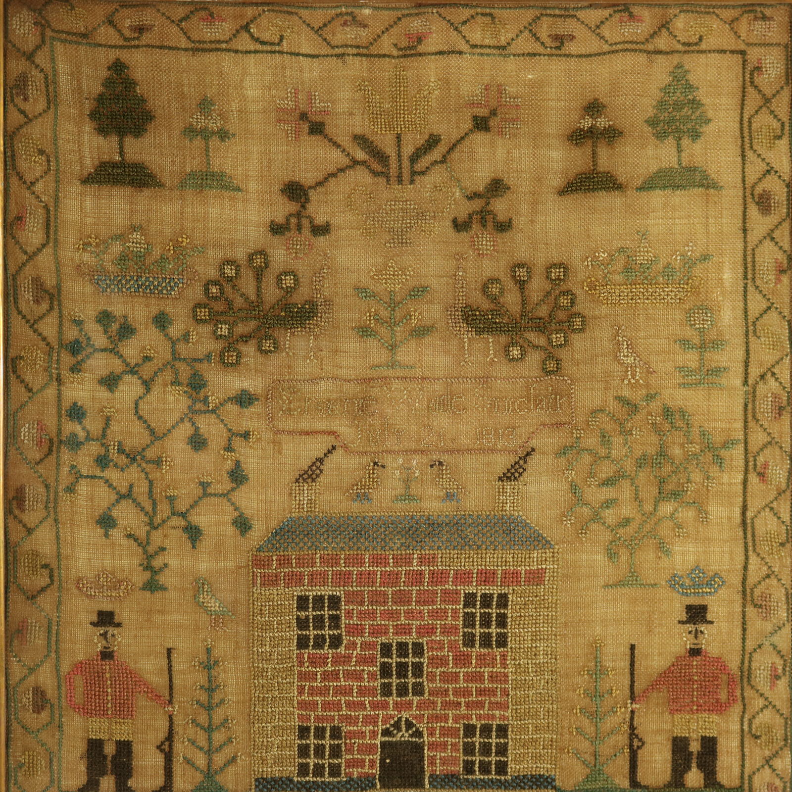 Antique Scottish Sampler, 1813, by Erskine Wade Sinclair - ID#23365 Image 2
