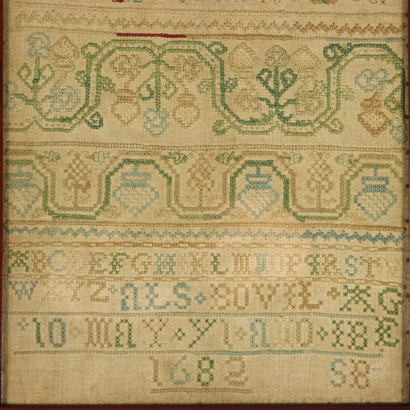Antique Sampler, 1682, by ALS Bovil - ID#23387 Image 3