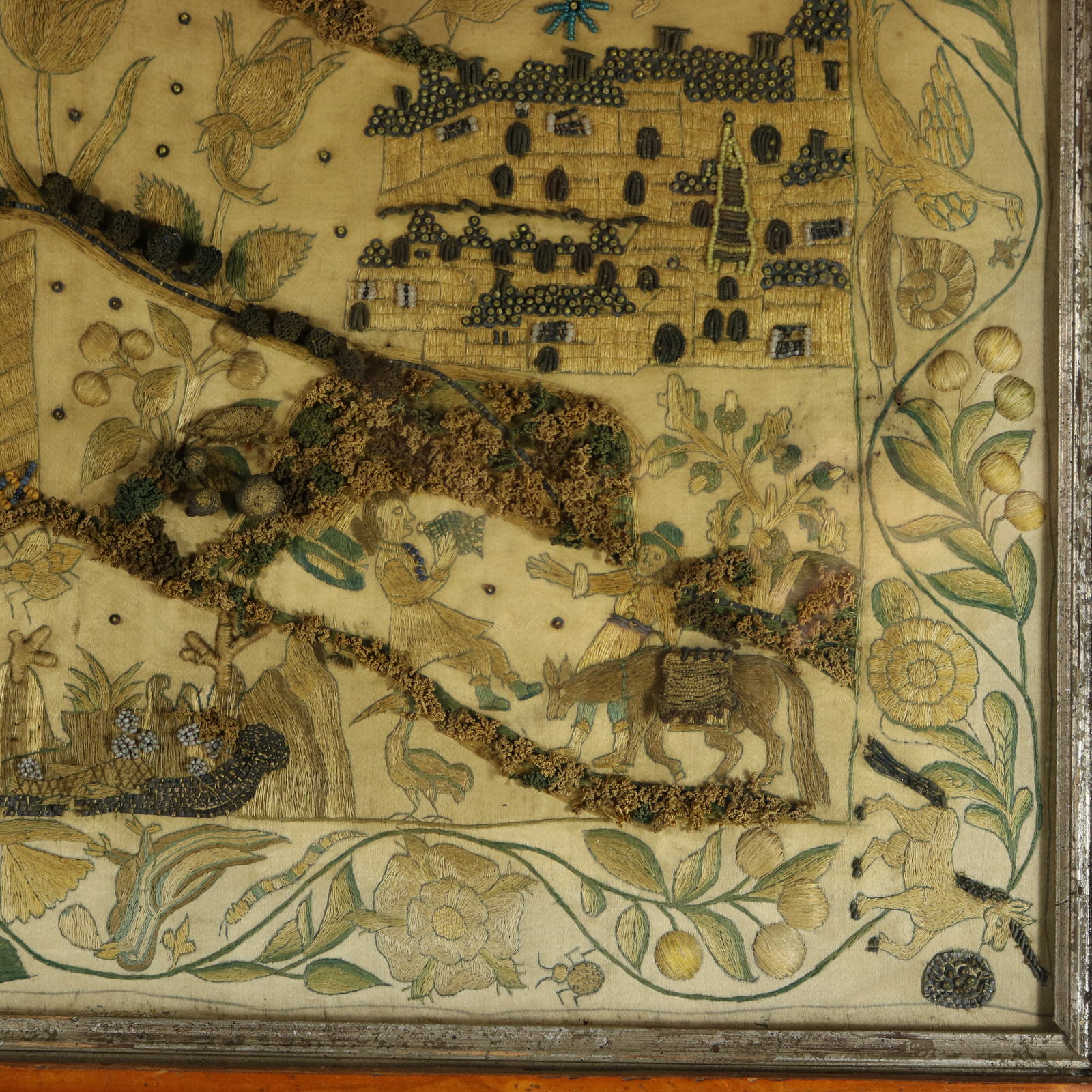 17th Century Stumpwork Picture Depicting The Binding of Isaac - ID#23353 Image 4