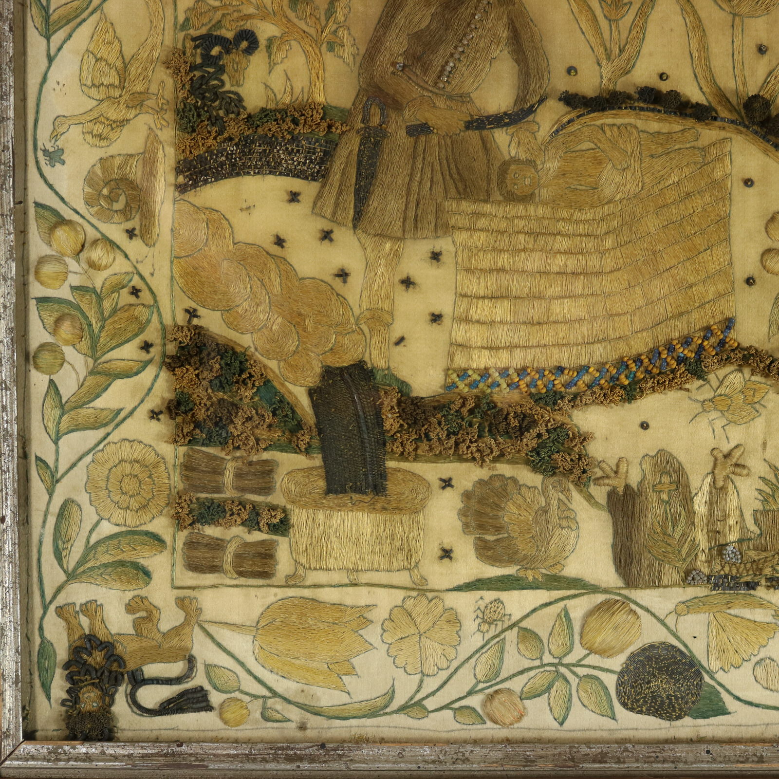 17th Century Stumpwork Picture Depicting The Binding of Isaac - ID#23353 Image 5