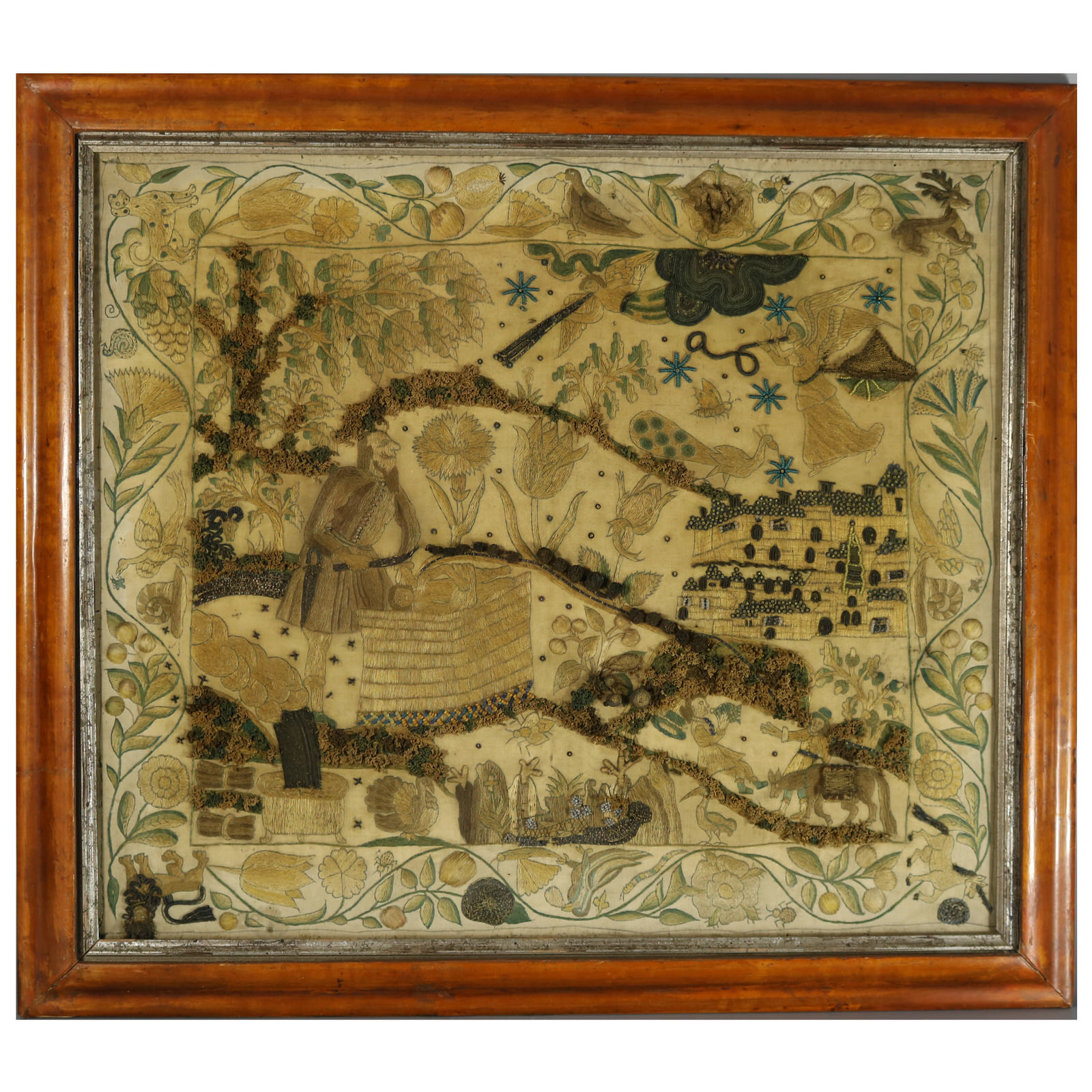 17th Century Stumpwork Picture Depicting The Binding of Isaac - ID#23353 Image 1