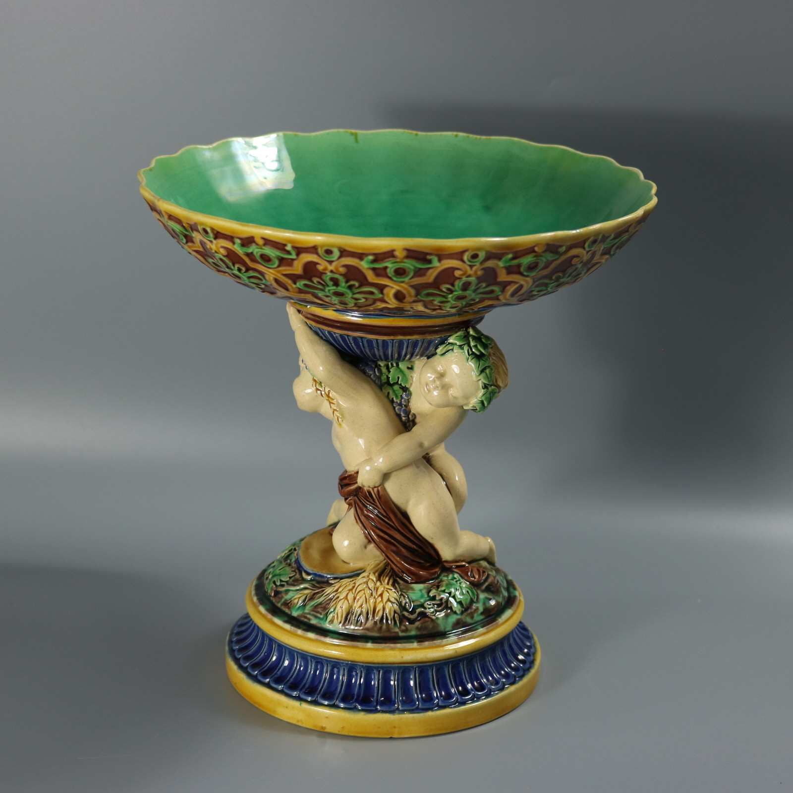Minton Majolica Putti Comport - ID#22852 Image 2