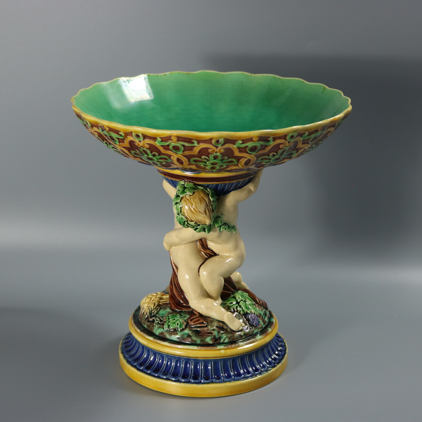 Minton Majolica Putti Comport - ID#22852 Image 3