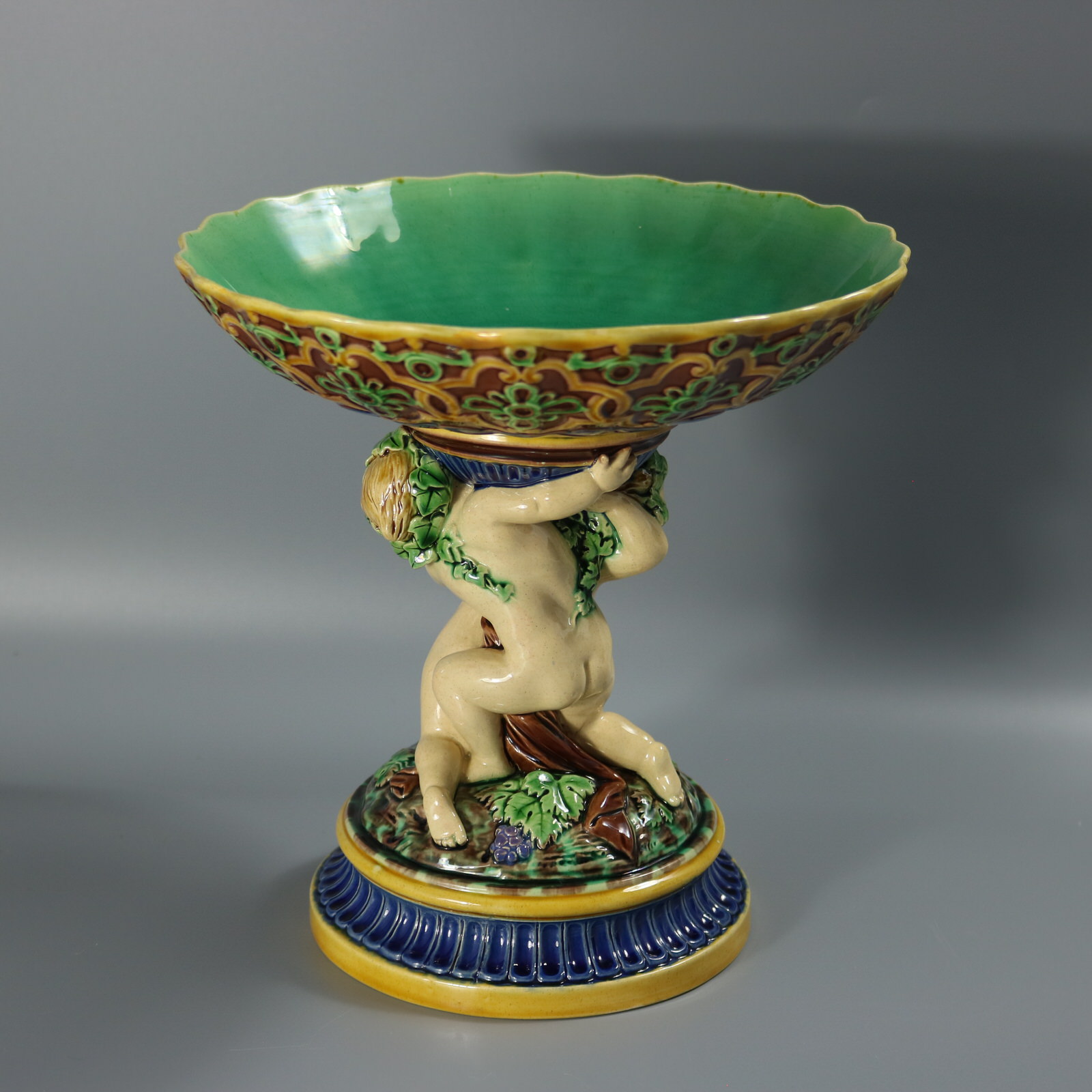 Minton Majolica Putti Comport - ID#22852 Image 4