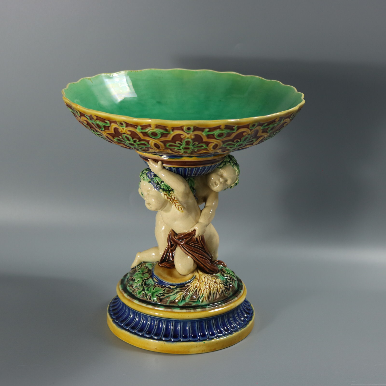 Minton Majolica Putti Comport - ID#22852 Image 1