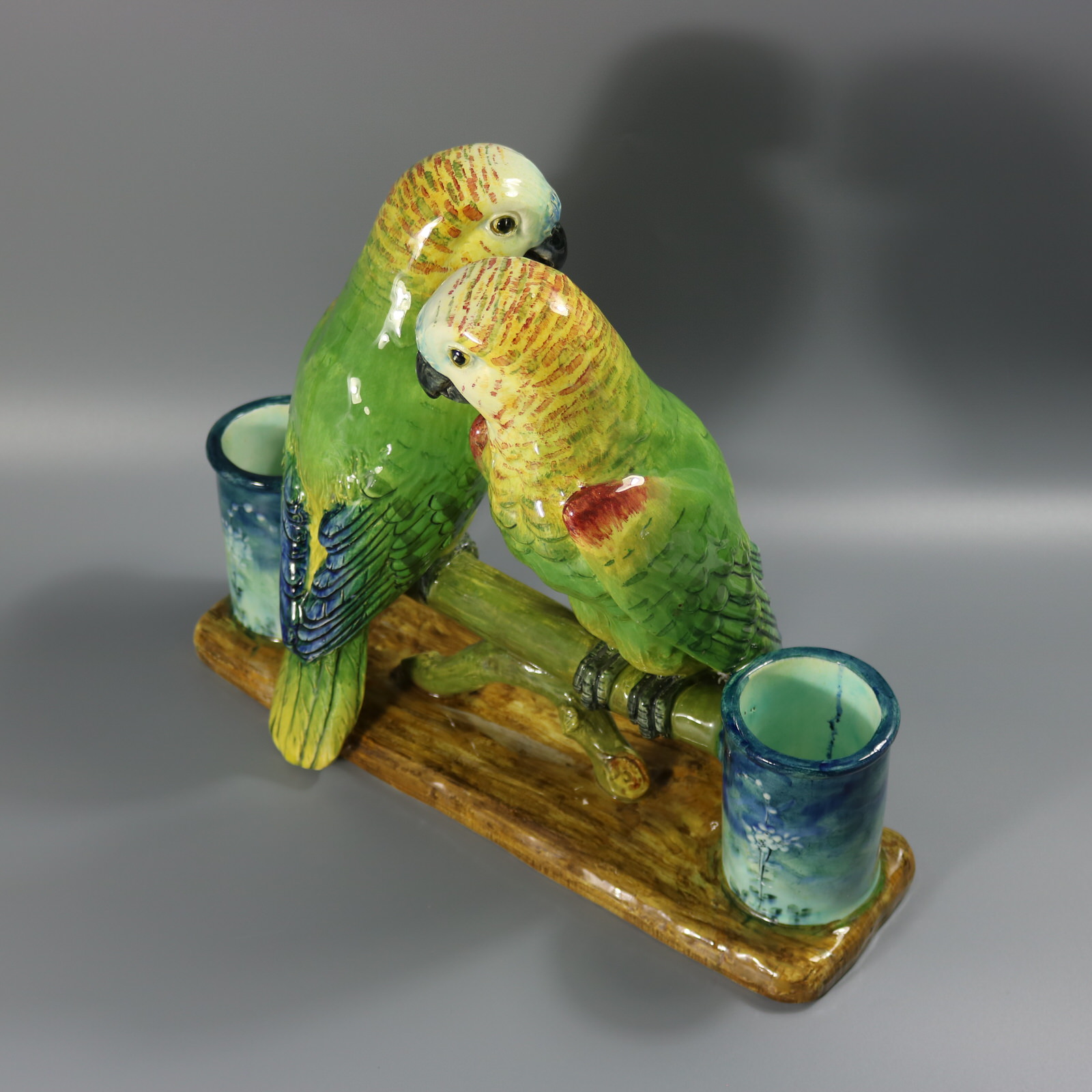 Rare Delphin Massier Parrots Figural Vase - ID#23304 Image 5