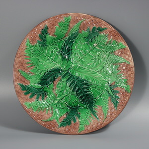 Rare Copeland Majolica Leaves Plate