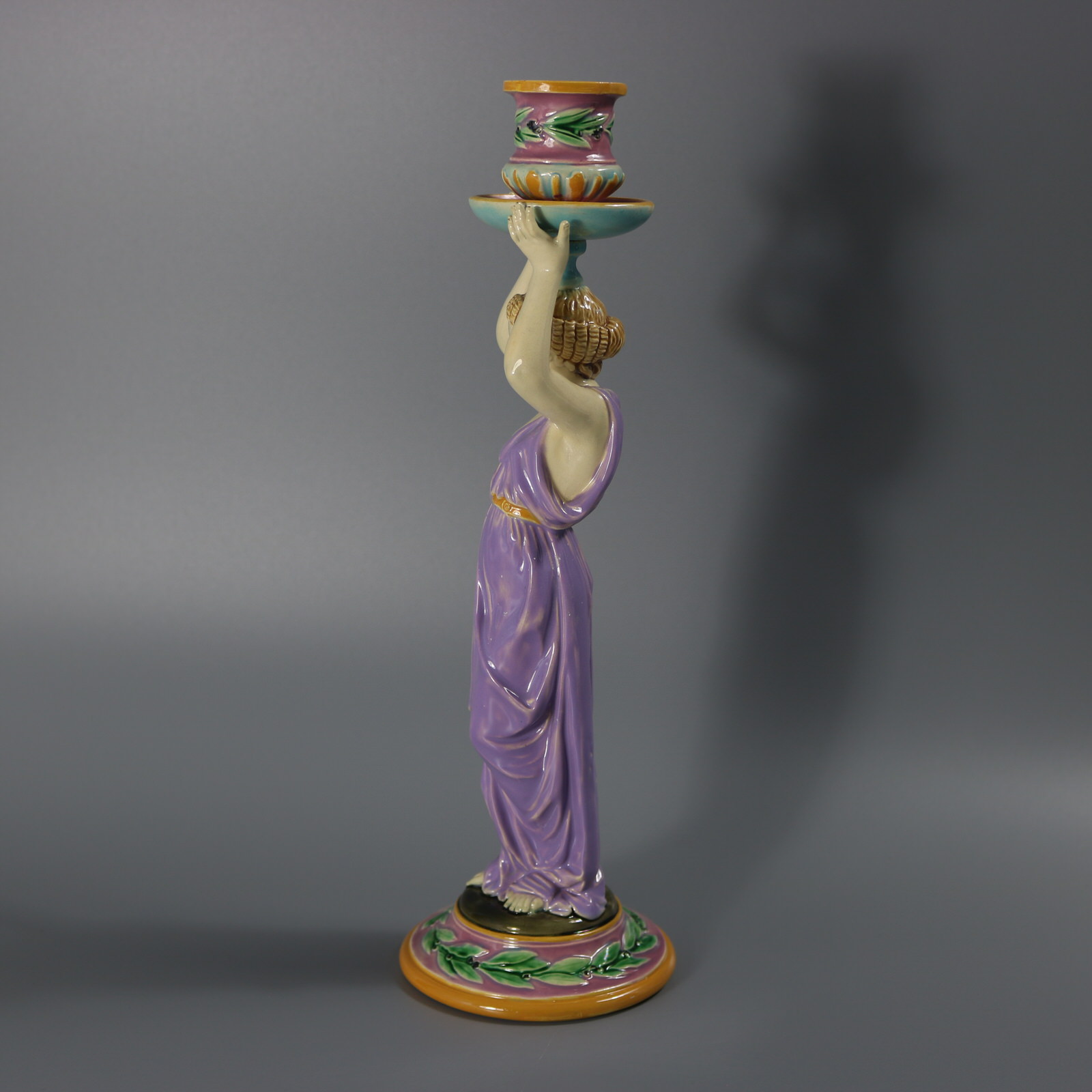 George Jones Majolica Egyptian Figural Candlestick - ID#23316 Image 3