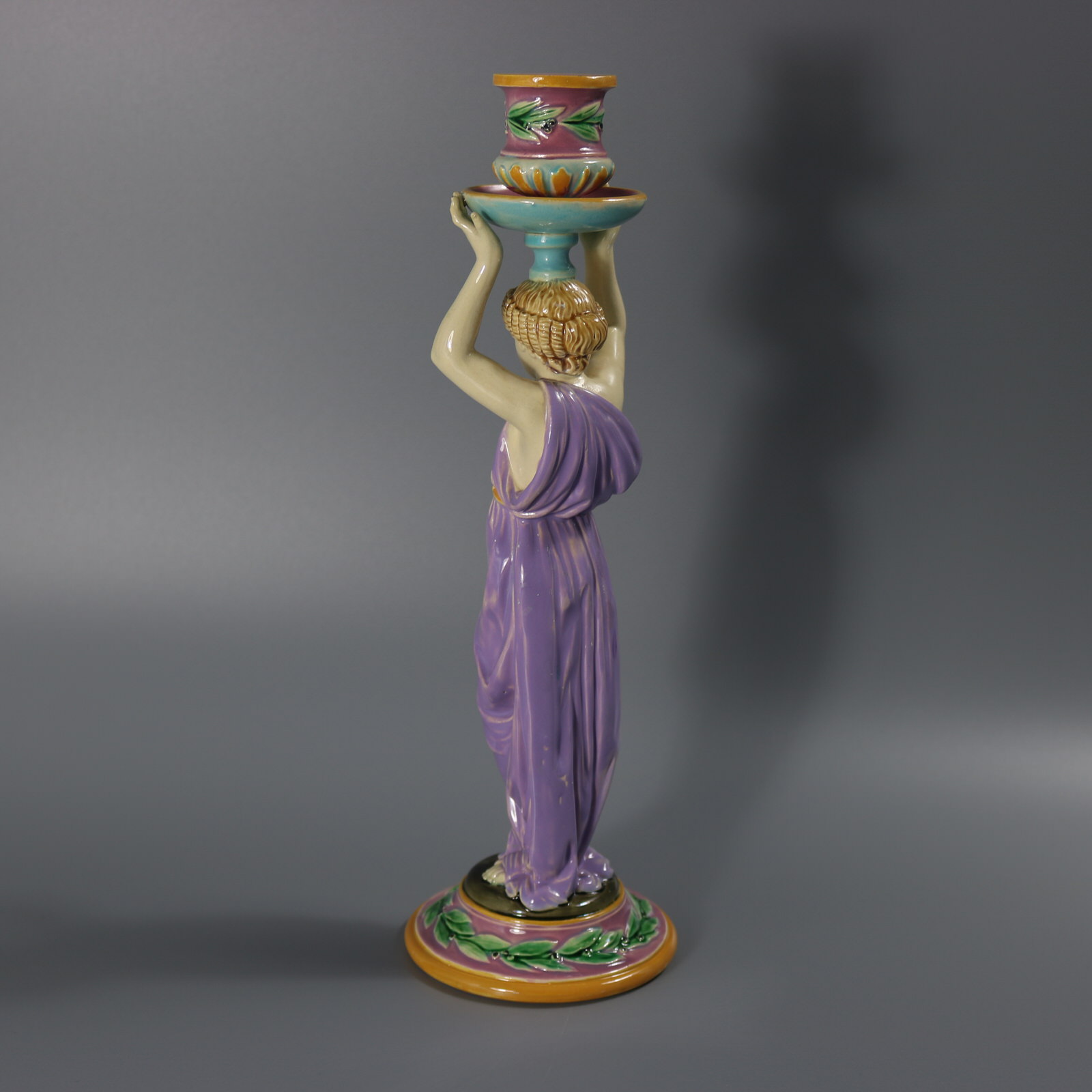 George Jones Majolica Egyptian Figural Candlestick - ID#23316 Image 4