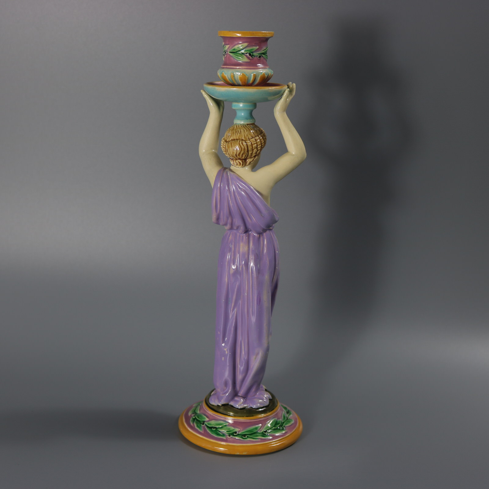 George Jones Majolica Egyptian Figural Candlestick - ID#23316 Image 5