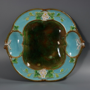 George Jones Majolica Strawberry Serving Dish
