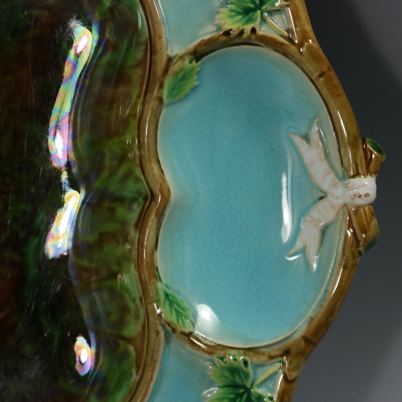 George Jones Majolica Strawberry Serving Dish - ID#23321 Image 3