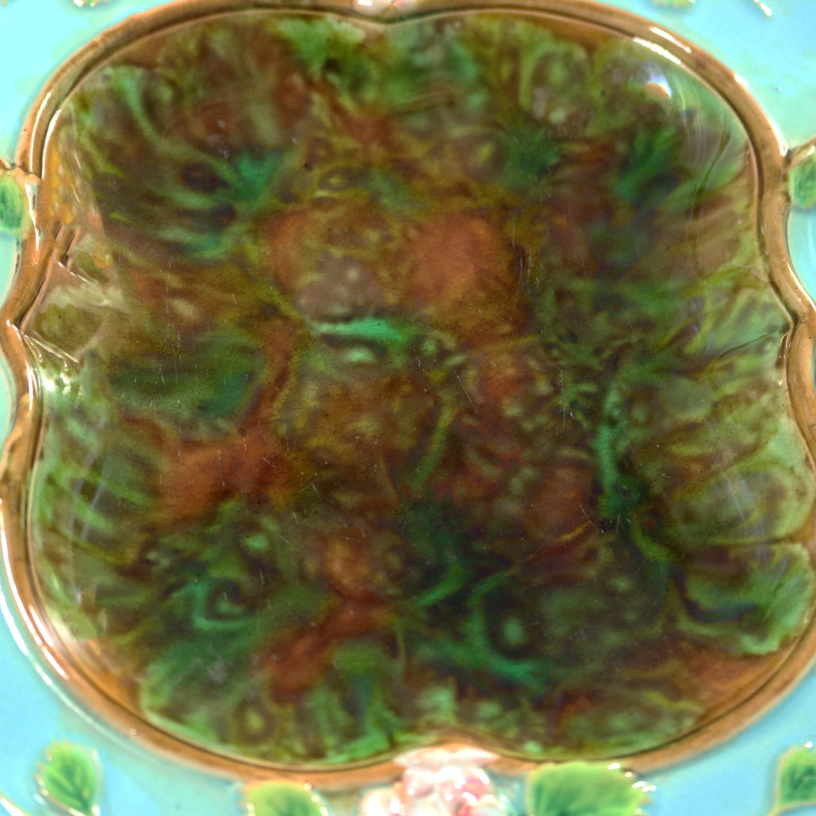 George Jones Majolica Strawberry Serving Dish - ID#23321 Image 4