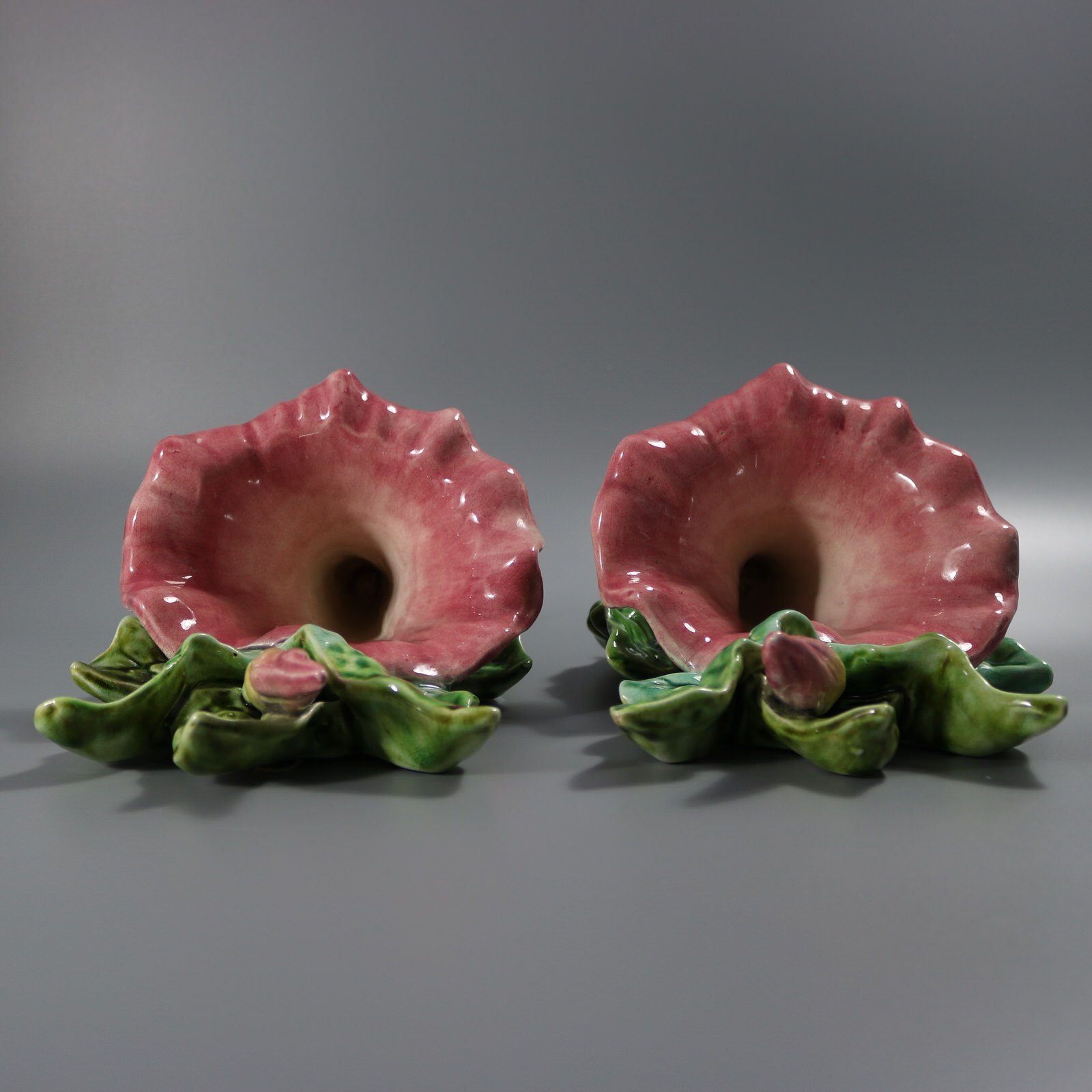 Pair Fives-Lille Majolica Butterfly Wall Pockets - ID#23333 Image 5