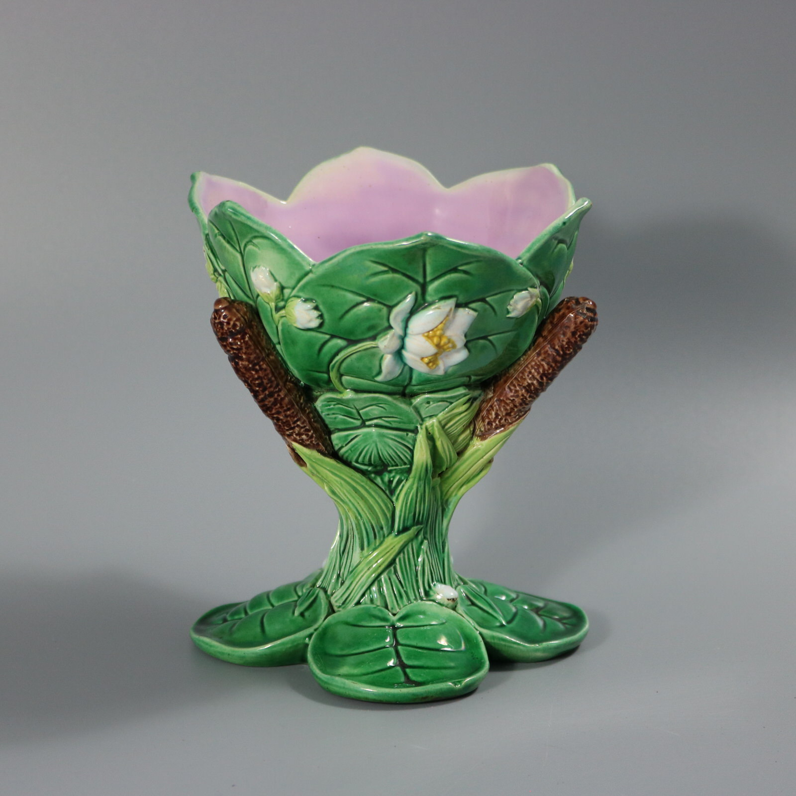 George Jones Majolica Lily Sweetmeat Dish - ID#23341 Image 1