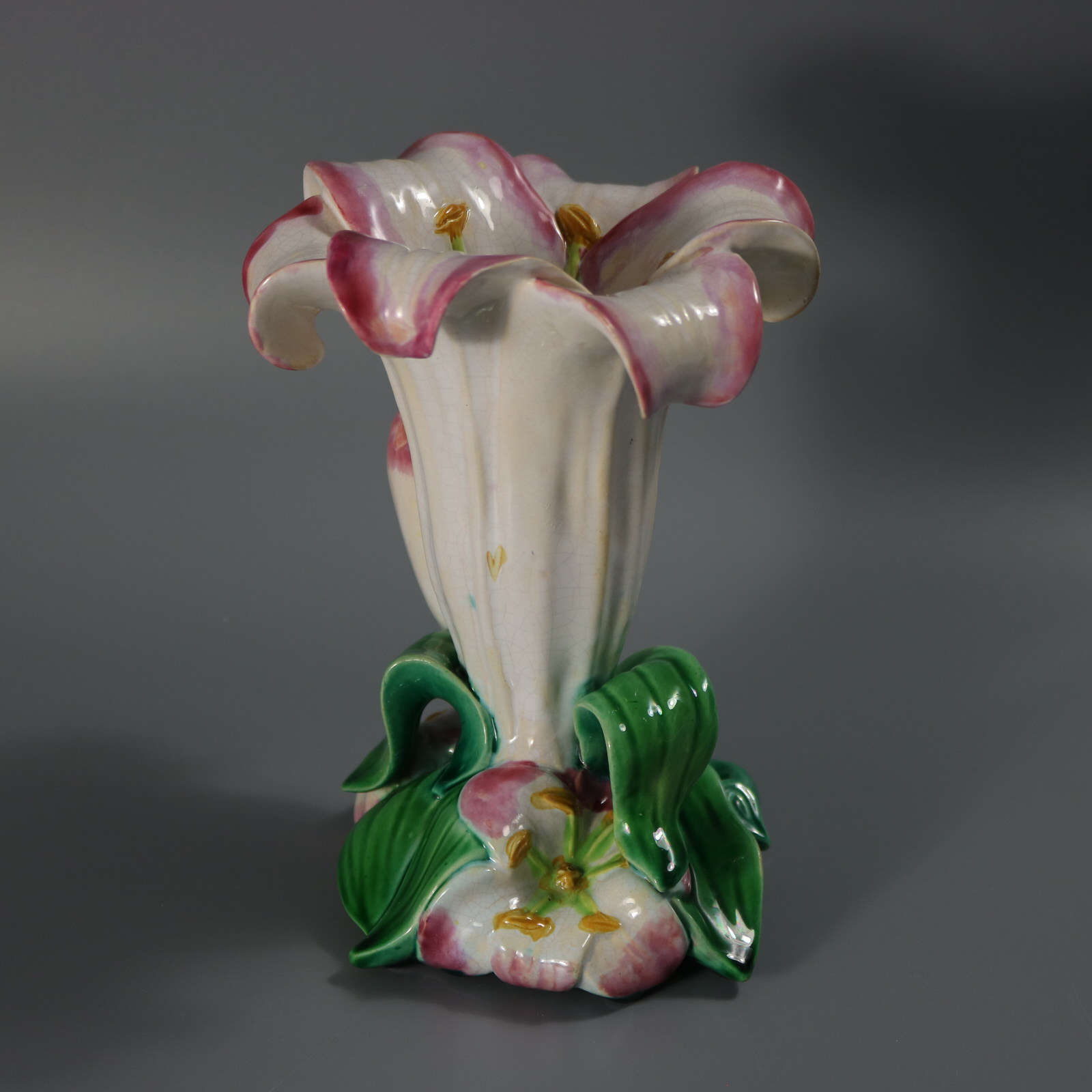 Minton Majolica Lily Flower Vase - ID#23342 Image 2
