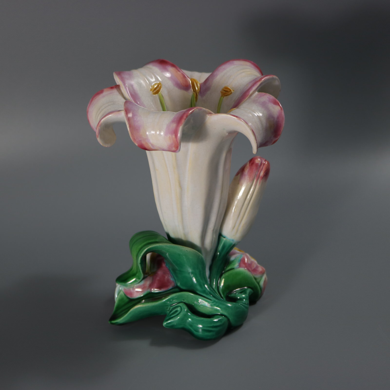 Minton Majolica Lily Flower Vase - ID#23342 Image 4
