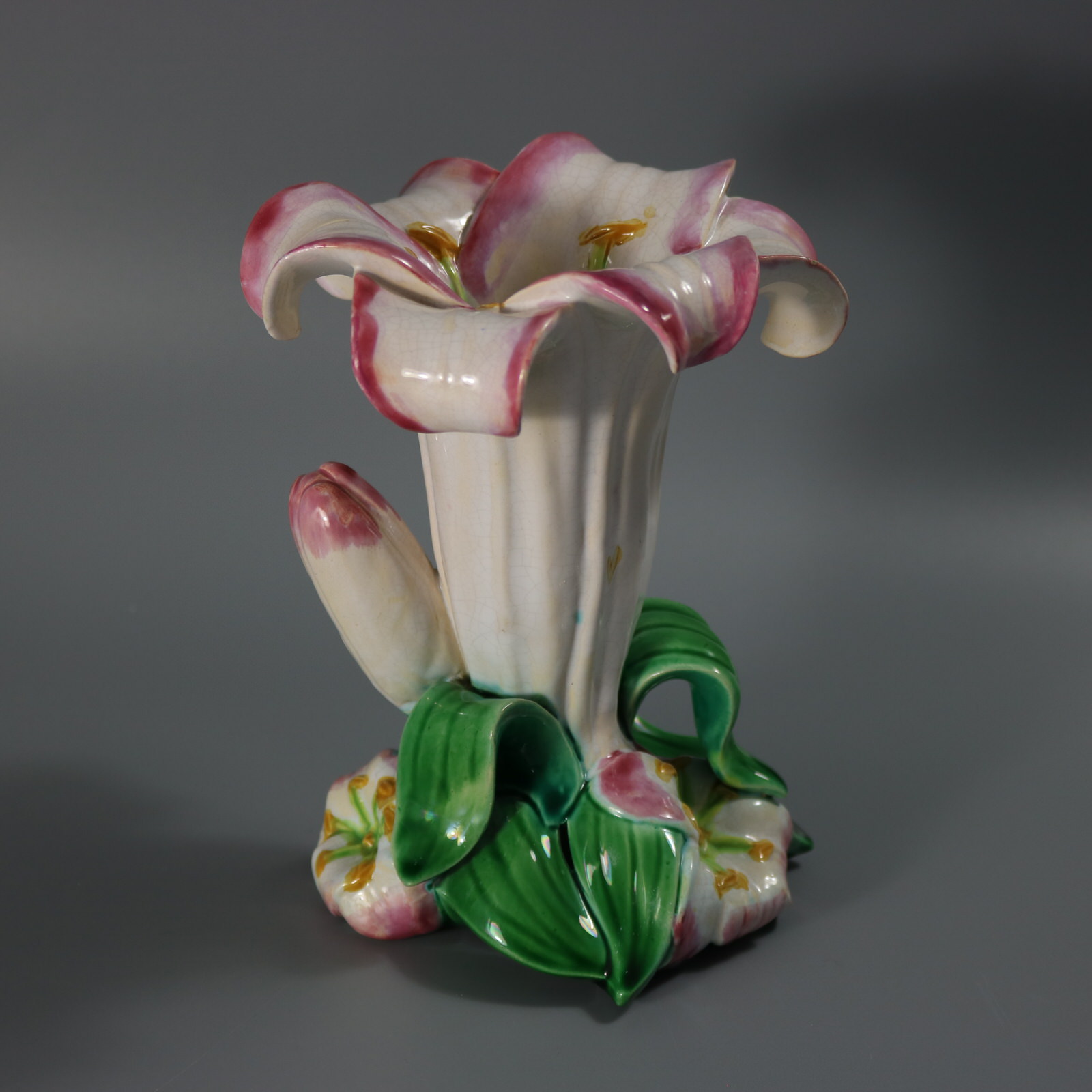 Minton Majolica Lily Flower Vase - ID#23342 Image 1