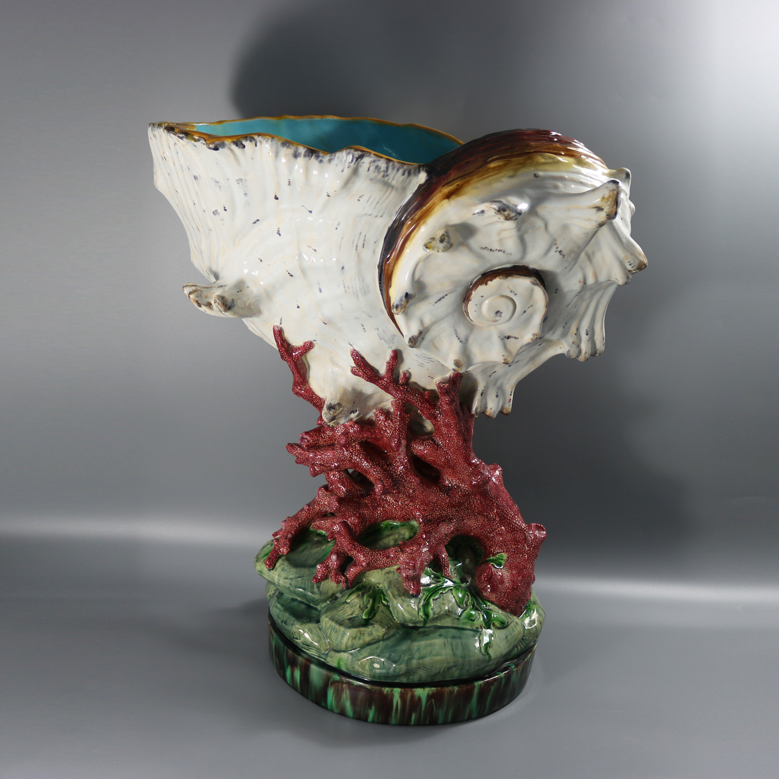 Monumental Minton Majolica Conch Shell Jardinière - ID#23363 Image 1
