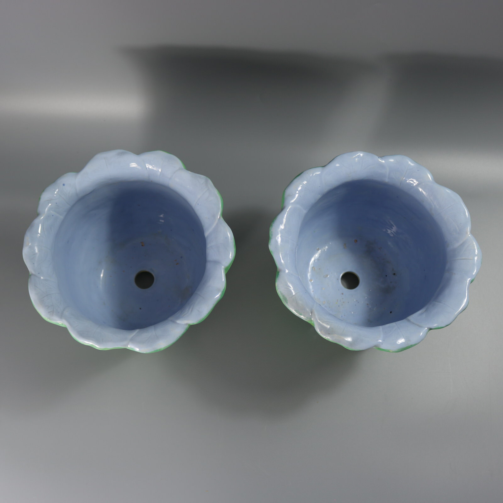 Pair Minton Majolica Lily Jardinieres - ID#23366 Image 3