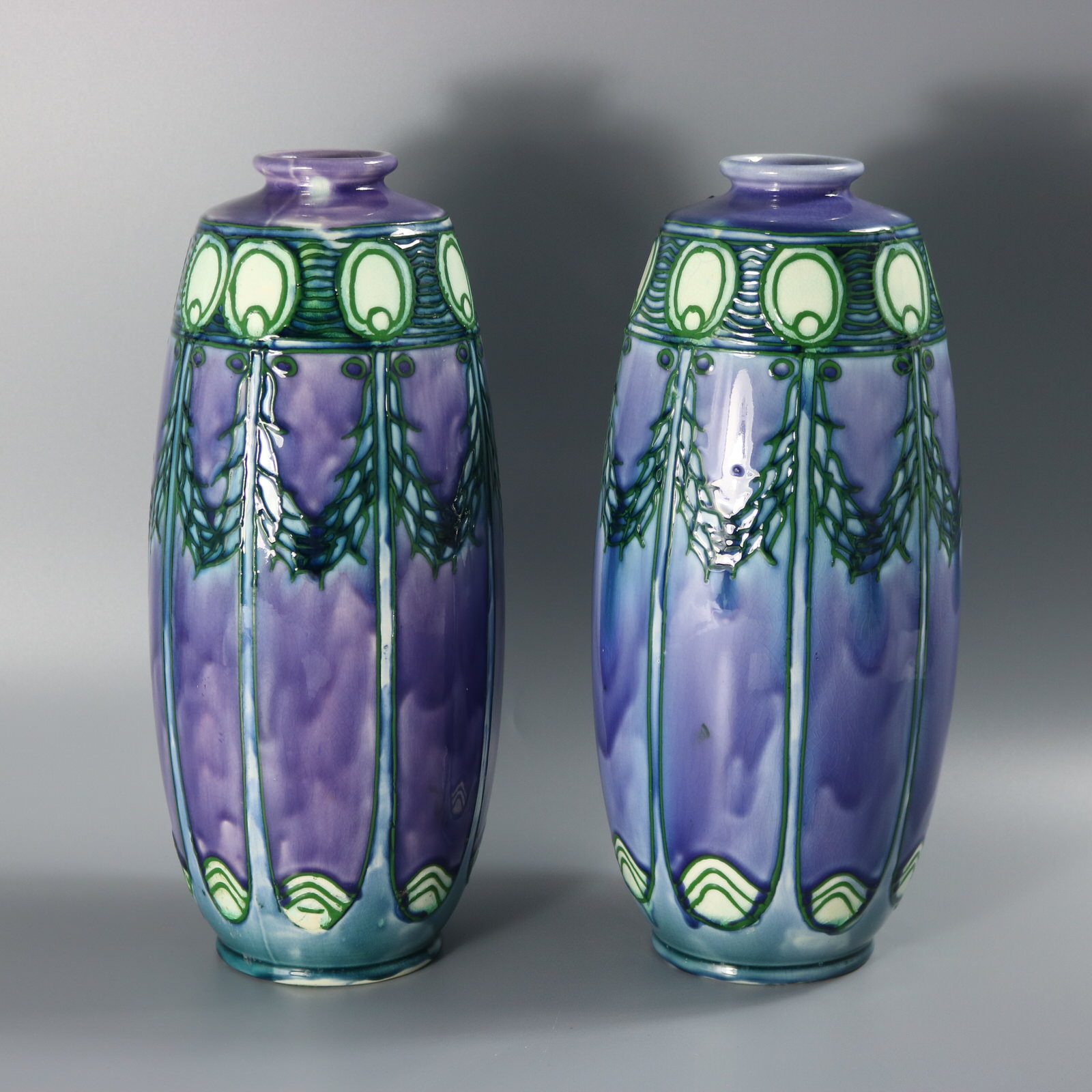 Pair of Minton Secessionist Purple No.1 Vases - ID#23100 Image 3