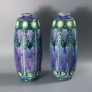 Pair of Minton Secessionist Purple No.1 Vases