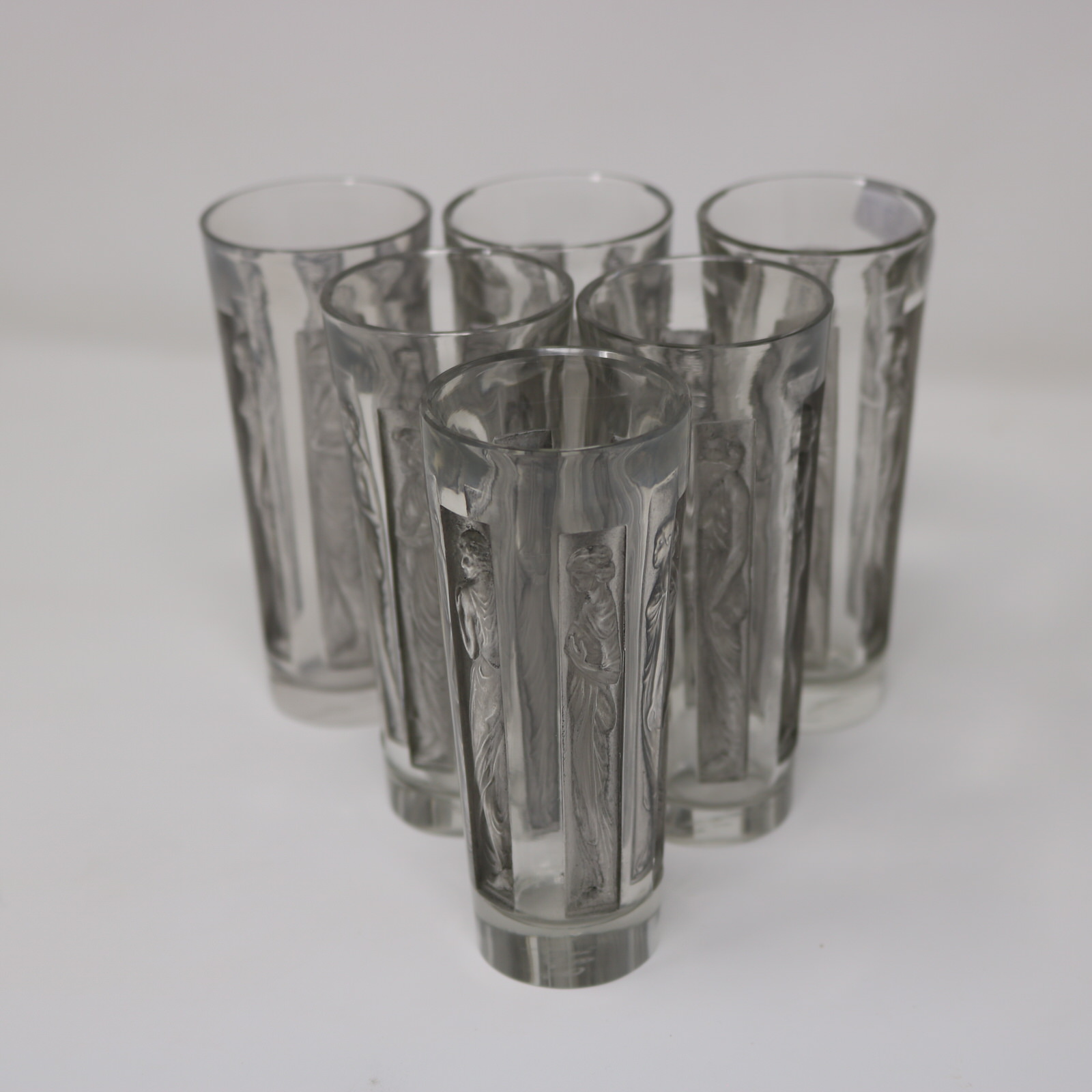 Rene Lalique Glass Shot Glasses Set of 6 Boxed - ID#23377 Image 4