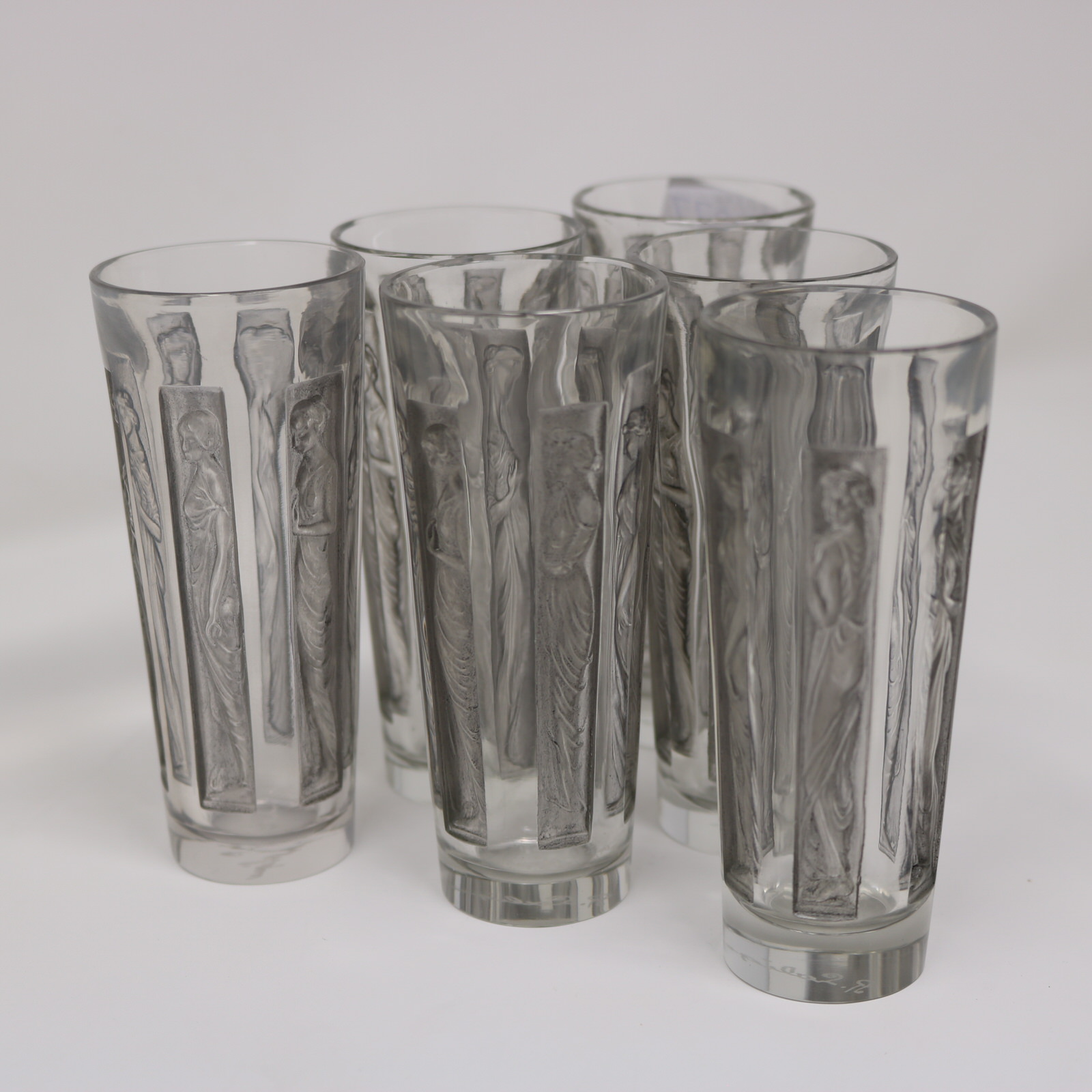 Rene Lalique Glass Shot Glasses Set of 6 Boxed - ID#23377 Image 3