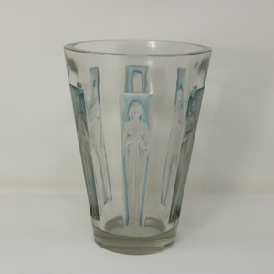 Rene Lalique Glass Six Figurines Goblet Vase