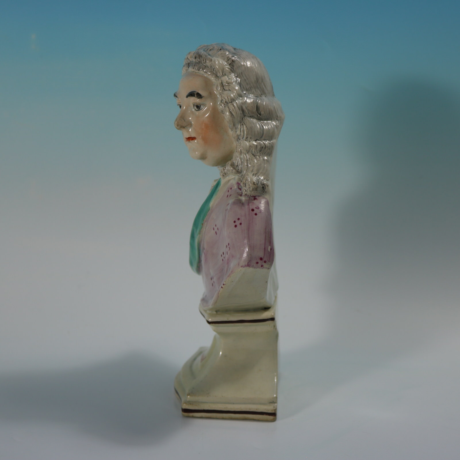 Staffordshire Pearlware Bust of the Composer Handel - ID#23332 Image 3