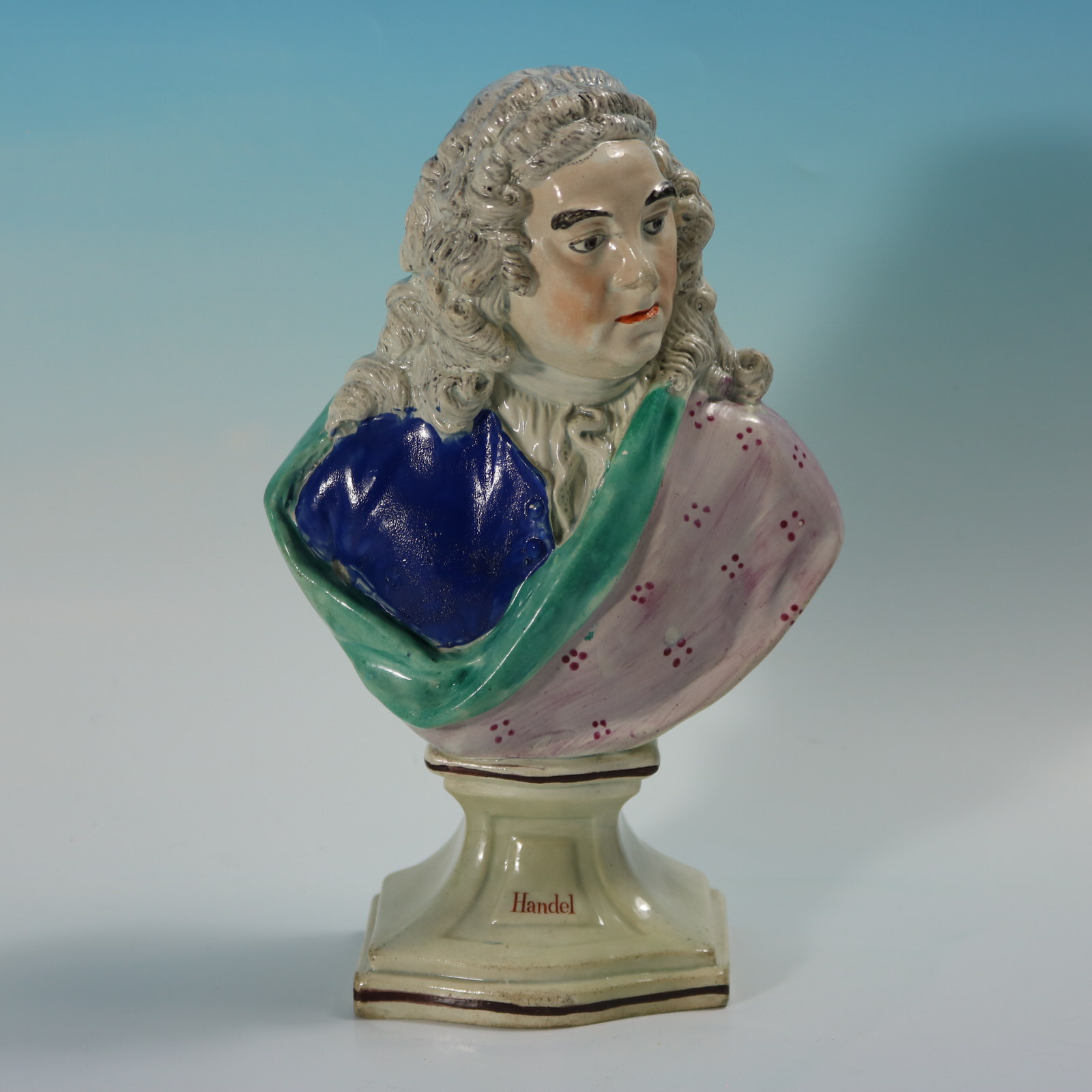 Staffordshire Pearlware Bust of the Composer Handel - ID#23332 Image 1
