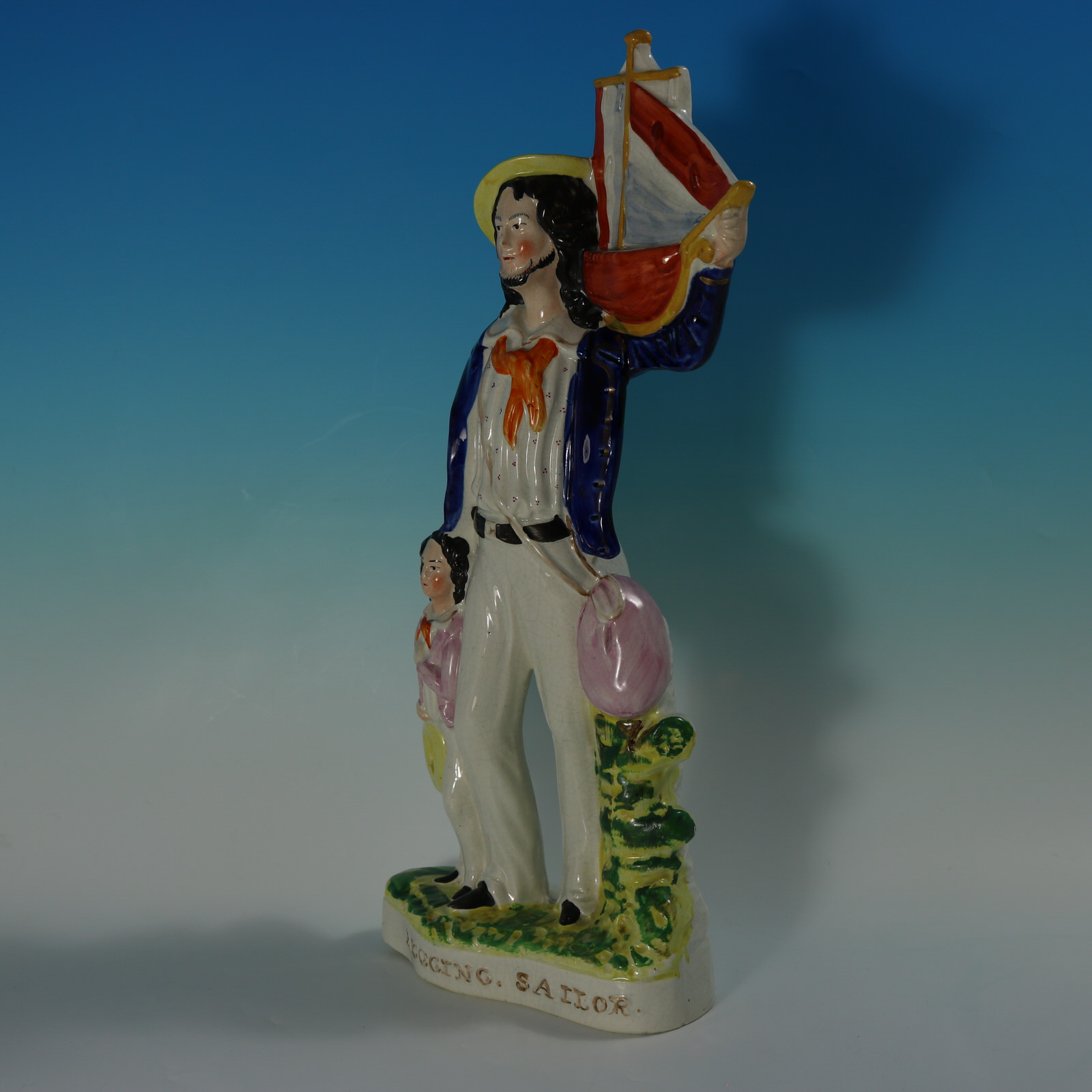 Staffordshire Begging Sailor Figure - ID#23312 Image 2