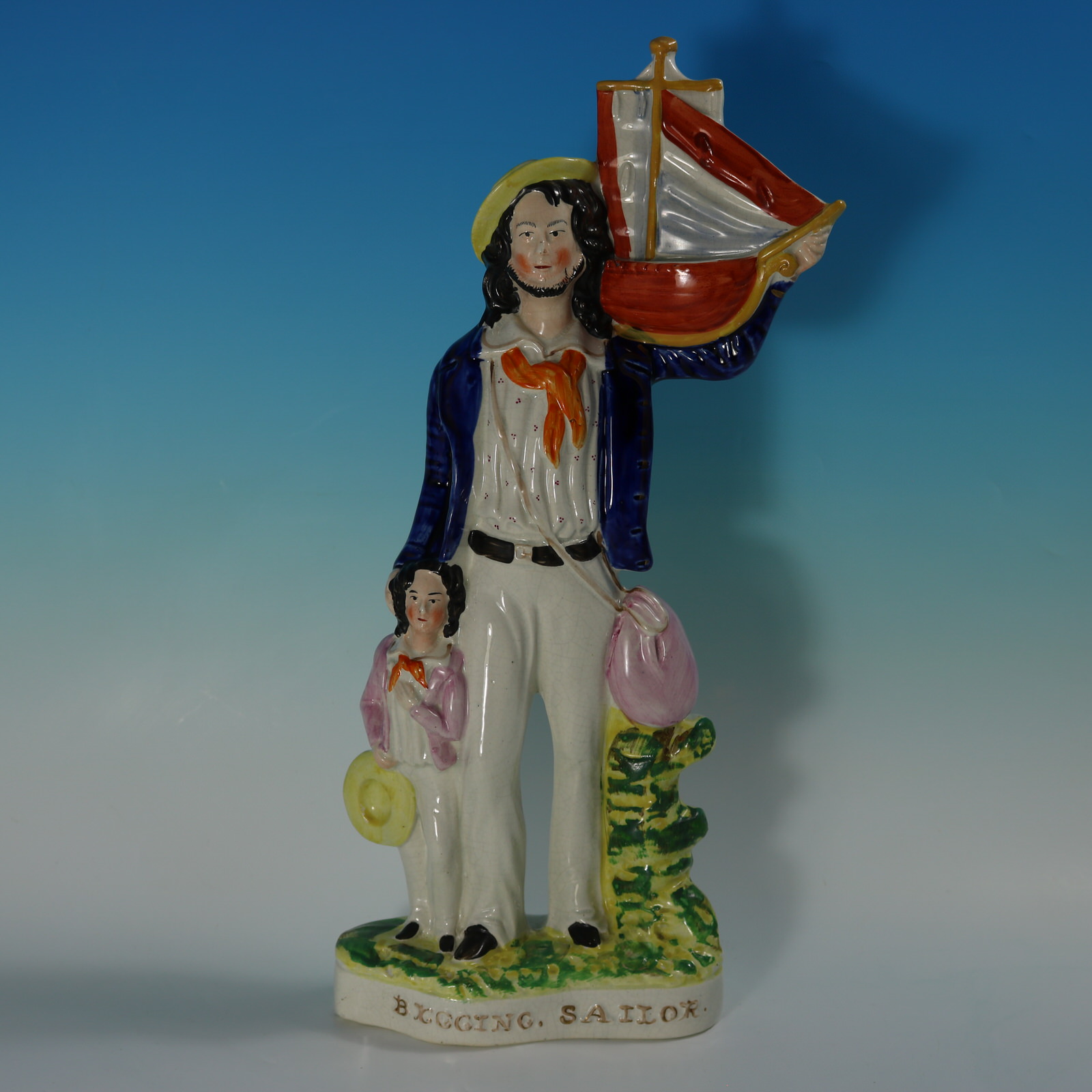Staffordshire Begging Sailor Figure - ID#23312 Image 1