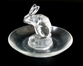 René Lalique Clear Glass 'Lapin (Rabbit)' Round ashtray