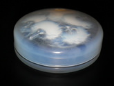 René Lalique Opalescent Glass 'Houppes' Round Box