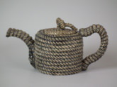 Cunha Majolica Palissy rope teapot