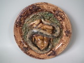 Palissy Majolica snake, toad & insect platter