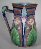 Copeland Majolica lotus flower pitcher