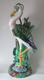 Large Holdcroft Majolica heron stick stand