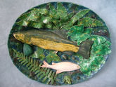 Geoffrey Luff Majolica Palissy fish wall platter