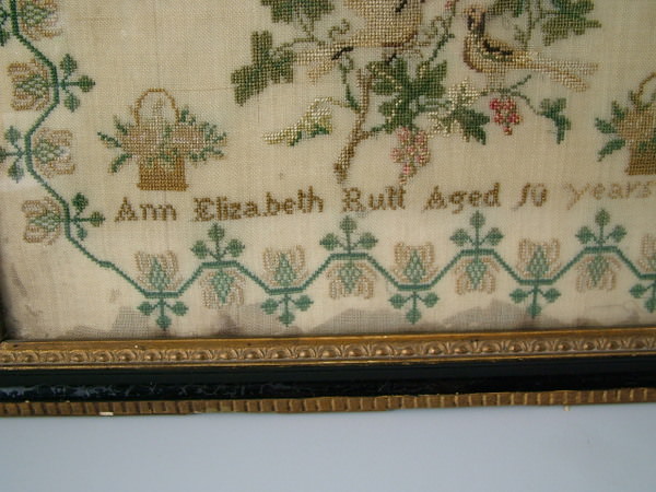 1844 Sampler by Ann Elizabeth Rutt