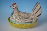 Staffordshire hen on basket tureen