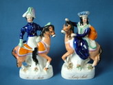 Pair Staffordshire figure of Sir Robert & Lady Sale