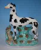 Staffordshire Disraeli whippet with hare