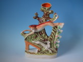 Staffordshire leaping whippet & hare spill vase