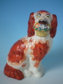 Staffordshire flower basket russet spaniel